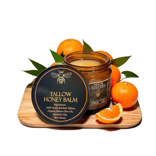 Hot Tangerine Body Tallow Balm with Raw Honey Handmade Body Cream AllNatural Fed Beef Tallow Balm Skin Soft Smooth